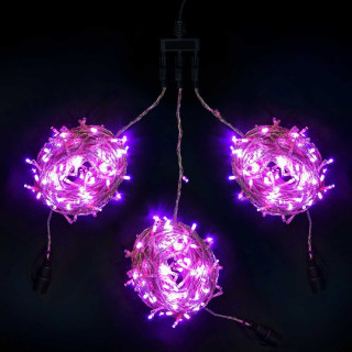 Комплект гирлянд, 3x20 м., 600 Led, прзр. пр., фиолетовый, LaitCom, арт. KDD600C-10-1PU 03-065