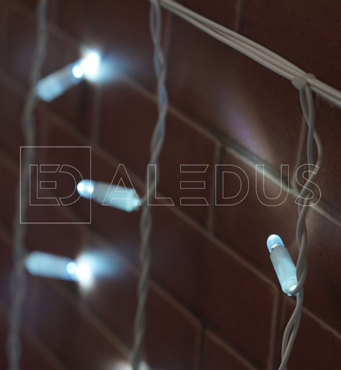 Электрогирлянда Бахрома ALEDUS 3x0.9 м, белый провод, ПВХ, белый, арт. i-WP-3x0.9M-W