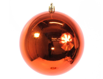 Пластиковый шар 120 мм., оранжевый, глянцевый, в наборе - 2 шара, Ели Пенери, арт. JNPS-12-O