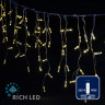 Светодиодная бахрома Rich LED, 3*0.5 м, влагозащитный колпачок, теплая белая, прозрачный провод, арт. RL-i3*0.5-CT/WW