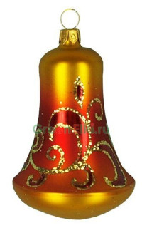 Елочное украшение Колокольчик Вереск 8,5 см., красно-золотой, Елочка, арт. С 574