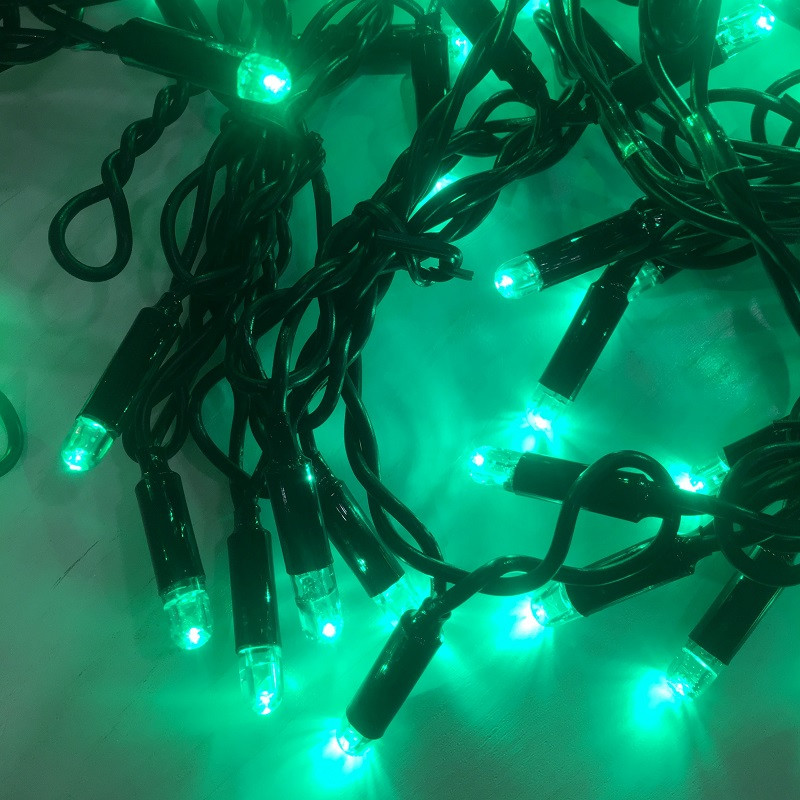 Электрогирлянда Нить ALEDUS 10 м, черный провод, каучук, зеленый, арт. S-BR-10M-G