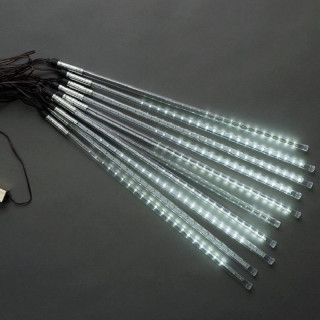 Тающие сосульки ALEDUS 50 см, 10 шт, черный провод, ПВХ, белый, арт. MT-BP-10-50-W