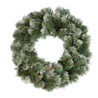 Рождественский венок заснеженный Праздничный 40 см., арт. 52019