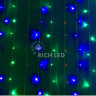 Светодиодный занавес Rich LED 2*3 м, мульти, с подключаемым контроллером, прозрачный провод, арт. RL-C2*3C3-T/M