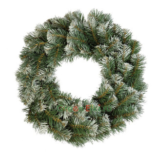 Рождественский венок заснеженный Праздничный 60 см., арт. 52020