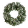 Рождественский венок заснеженный Праздничный 60 см., арт. 52020