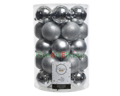 Набор пластиковых шаров Женева 80 мм., 34 шт., Kaemingk, арт. 023305