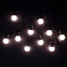 Светодиодная гирлянда Матовая колба 5 м, тепло белый, 24В, 10 LED, провод черный ПВХ, IP54, арт. BLL10M-11-1WW  21-021