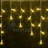 Светодиодная бахрома Rich LED, 3*0.5 м, желтая, мерцающая, белый резиновый провод, арт. RL-i3*0.5F-RW/Y