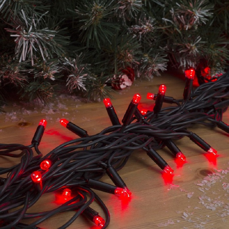 Электрогирлянда Нить ALEDUS 10 м, черный провод, каучук, красный, арт. S-BR-10M-R