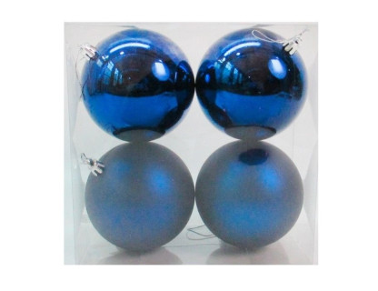 Набор пластиковых шаров 100 мм., синий, глянцевые и матовые, 4 шт.