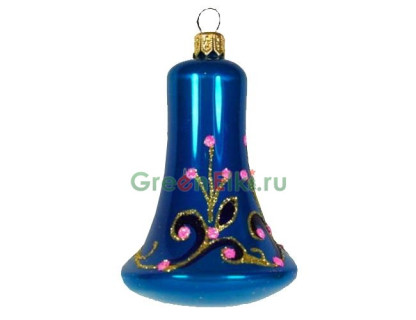 Елочное украшение Колокольчик Вьюнок 8,5 см., синий, Елочка, арт. С 1284-синий