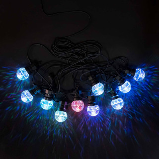 Светодиодная гирлянда Призма 5 м, мульти, 24В, 10 LED, провод черный ПВХ, IP54, арт. BLL10P-11-1M  21-022