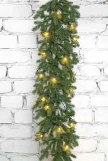 Гирлянда хвойная Чарующая 180*30 см., 38 теплых-белых LED ламп, арт. 52092