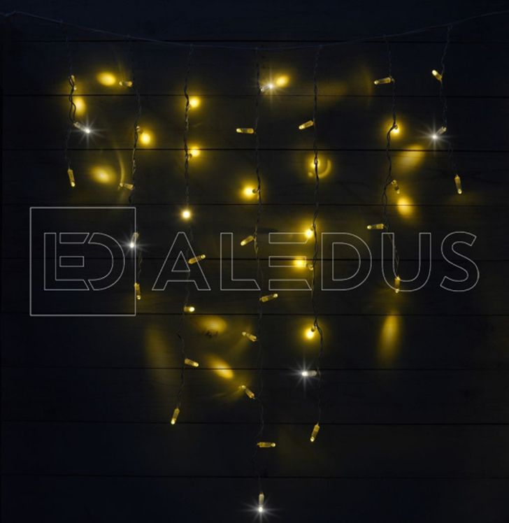 Электрогирлянда Бахрома ALEDUS 3x0.9 м, белый провод, ПВХ, теплый белый, с мерцанием, арт. i-WP-3x0.9M-WW/F