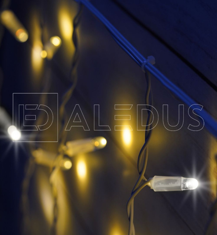 Электрогирлянда Бахрома ALEDUS 3x0.9 м, белый провод, ПВХ, теплый белый, с мерцанием, арт. i-WP-3x0.9M-WW/F