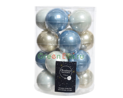Набор стеклянных шаров Морозный Рассвет 60 мм., 20 шт., Kaemingk, арт. 161791
