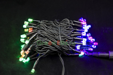 Светодиодная нить-каучук 200 Led мульти 20м. 1-2 цв. пров-черн Ø3мм, соединяется, IP 65 (m.01.7B.200+)