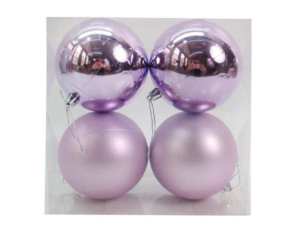 Набор пластиковых шаров 100 мм., сиреневый, mix, 4 шт., Kaemingk, арт. 167085