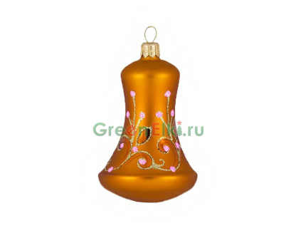 Елочное украшение Колокольчик Вьюнок 8,5 см., золотой, Елочка, арт. С 1284-золотой