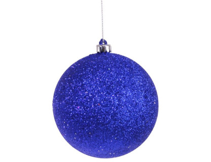 Пластиковый шар 100 мм, глиттер, синий, Морозко, арт. MA0004A-синий