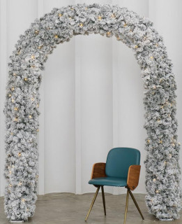 Хвойная заснеженная арка Карельская 2.4*1.6 м, с тепло белыми Led, арт. 28011