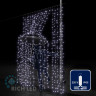 Светодиодный занавес Rich LED 2*3 м, влагозащитный колпачок, белый, белый провод, арт. RL-C2*3-CW/W