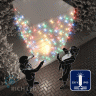 Светодиодная гирлянда Rich LED 10 м, 100 LED, 220 В, соединяемая, влагозащитный колпачок, мульти, мерцающая, белый провод, арт. RL-S10CF-220V-CW/M