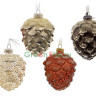 Набор ёлочных украшений Подарок от Белочки 100 мм., белый, серебро, черный, коричневый, 12 шт., Kaemingk, арт. 129517