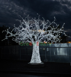 Светодиодное дерево, высота 5 м. холодный белый свет.