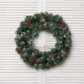 Рождественский венок заснеженный Нарядный 60 см., арт. 52024