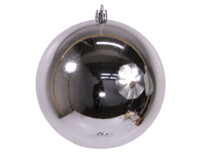 Пластиковый шар 120 мм., серебряный, глянцевый, в наборе - 2 шара, Ели Пенери, арт. JNPS-12-S