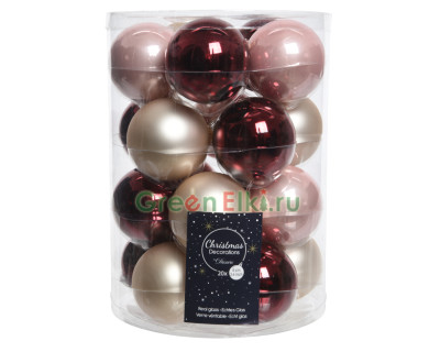 Набор стеклянных шаров Бургундское Танго 60 мм., 20 шт., Kaemingk, арт. 142222
