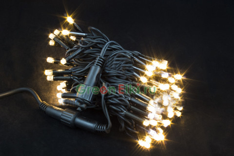 Светодиодная нить-каучук 200 Led тепло-белый 20м. flash-w; пров-черн Ø3мм, соединяется, IP 65 (ww.01.7B.200+)
