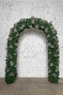Хвойная арка Санкт-Петербург 240*160 см., зеленая, с серебряным декором, арт. 28006