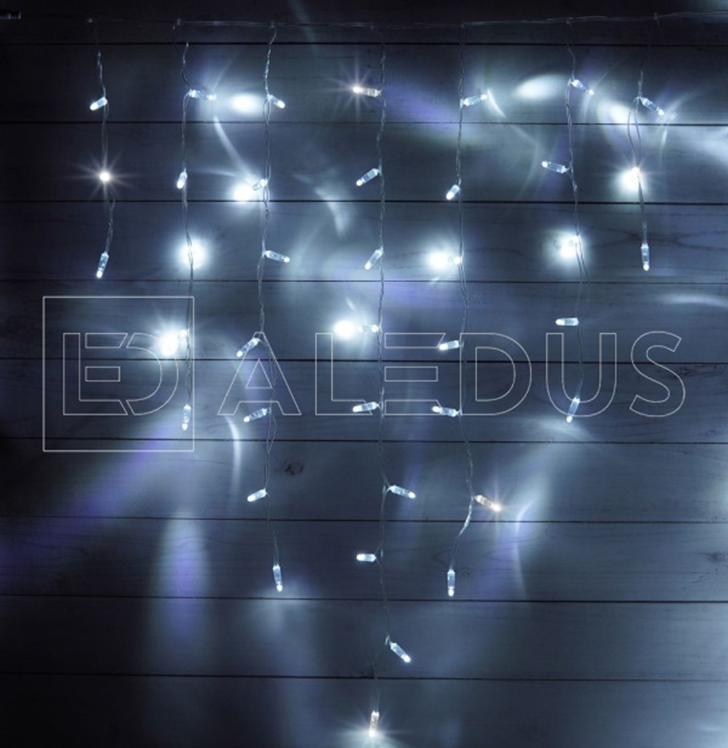 Электрогирлянда Бахрома ALEDUS 3x0.9 м, прозрачный провод, ПВХ, белый, с мерцанием, арт. i-TP-3x0.9M-W/F