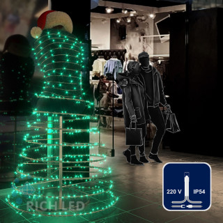 Светодиодная гирлянда Rich LED 10 м, 100 LED, 220 В, соединяемая, зеленая, прозрачный провод, арт. RL-S10C-220V-T/G