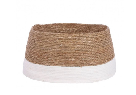 Корзина джутовая под елку 58х26 см, коричневая с белой полосой, арт. 86499