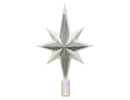 Верхушка Рождественская Звезда 25,5 см., белая, пластик, арт. 029175