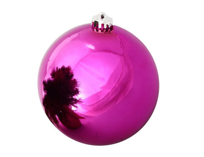 Однотонный пластиковый шар 150 мм, глянцевый, фуксия, арт. 1135108