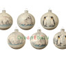Набор стеклянных шаров Полярная сказка mix, 80 мм., 6 шт., с рисунком, Kaemingk, арт. 165075