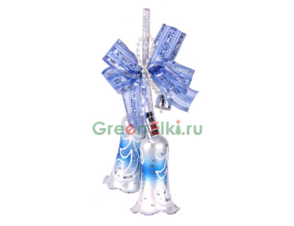 Елочное украшение колокольчики Бубенчики, синий, Елочка, арт. С 568-синий