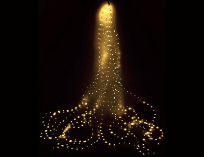 Электрогирлянда Звездный Ёлочный Дождик 16*2.1+5 м, 672 micro LED-огней, мерцание, тепло белый, Kaemingk, арт. 496142