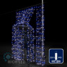 Светодиодный занавес Rich LED 2*3 м, влагозащитный колпачок, сине-белый, белый провод, арт. RL-C2*3-CW/BW