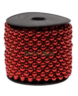 Бусы пластиковые Бисер 8 мм.*10 м., красные, Kaemingk, арт. 000152