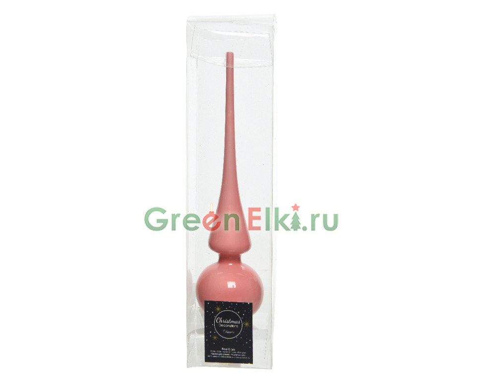Елочная макушка Classic 26 см., карамельно-розовый, глянцевая, KAEMINGK, арт. 114849
