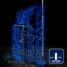 Светодиодный занавес Rich LED 2*3 м, влагозащитный колпачок, синий, белый провод, арт. RL-C2*3-CW/B