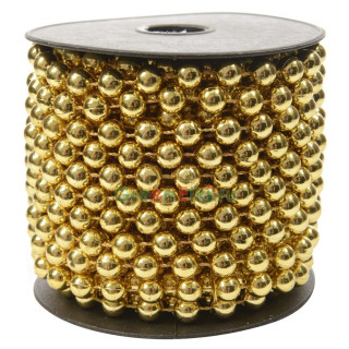 Бусы пластиковые Бисер 8 мм.*10 м., золотые, Kaemingk, арт. 000156