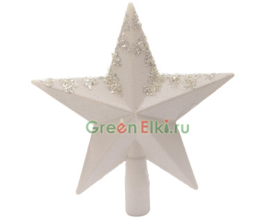 Верхушка Звезда с декором 19 см., белоснежная, Kaemingk, арт. 029012